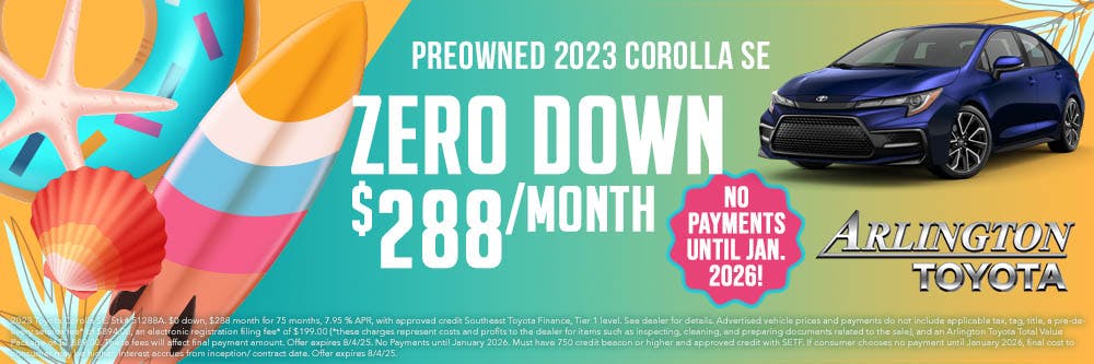 Zero down Corolla | Arlington Toyota