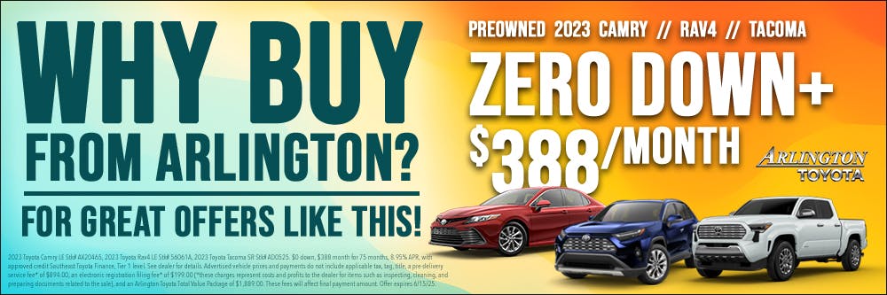 Zero down Camry | Arlington Toyota