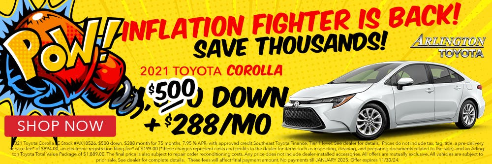 $288 a month Oct | Arlington Toyota