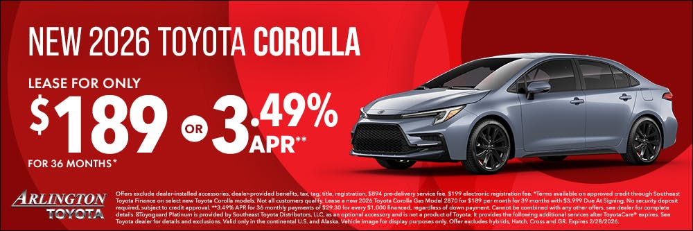 February 2026 New Corolla | Arlington Toyota