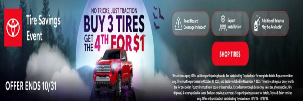 Buy 3 Tires Get the 4th for $1 | Arlington Toyota