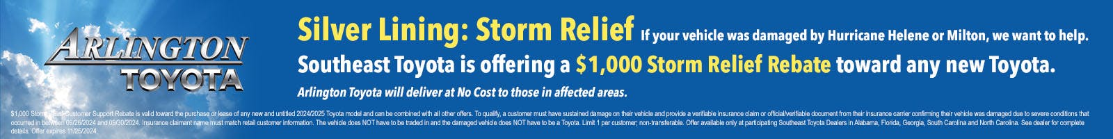 Storm Relief | Arlington Toyota