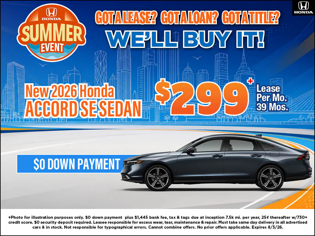 New 2026 Honda Accord SE Sedan | Atlantic Honda