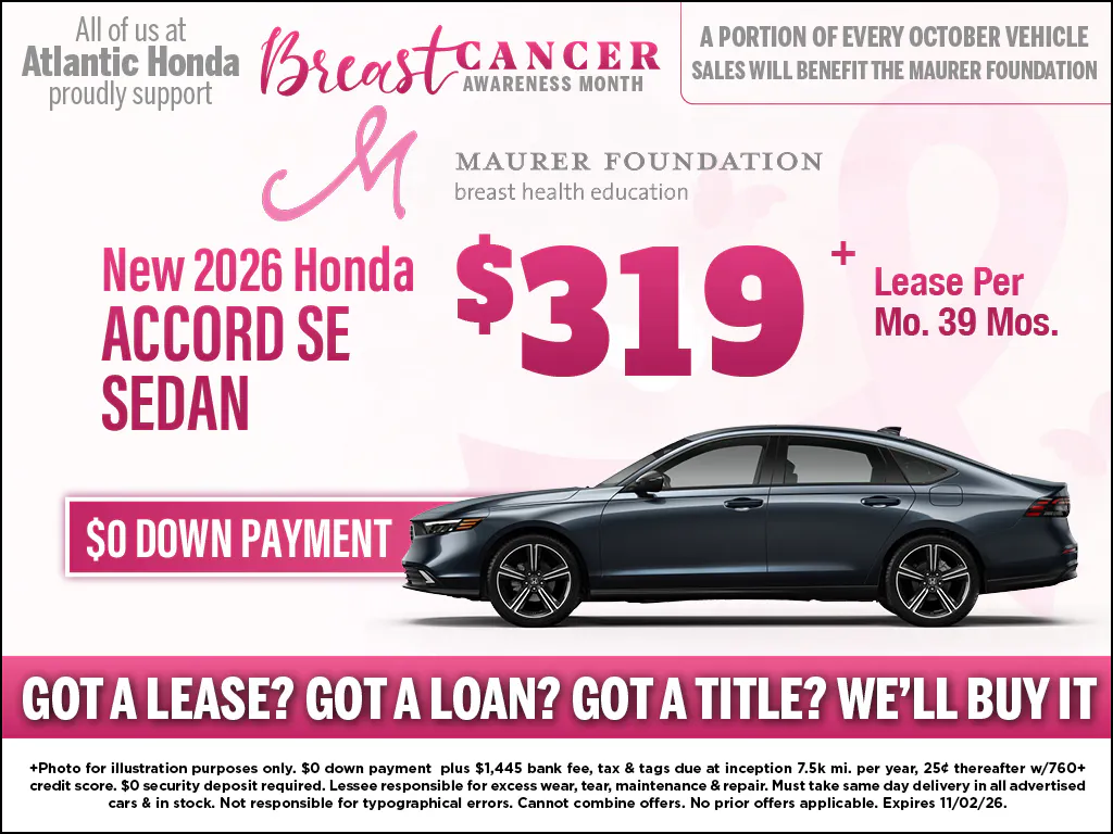 New 2026 Honda Accord SE Sedan | Atlantic Honda