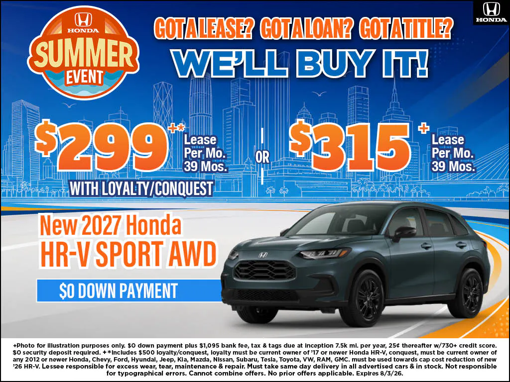 New 2026 Honda HR-V Sport AWD | Atlantic Honda