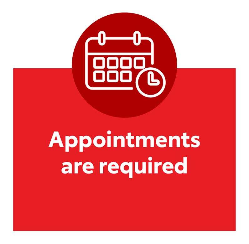 Appointments are required