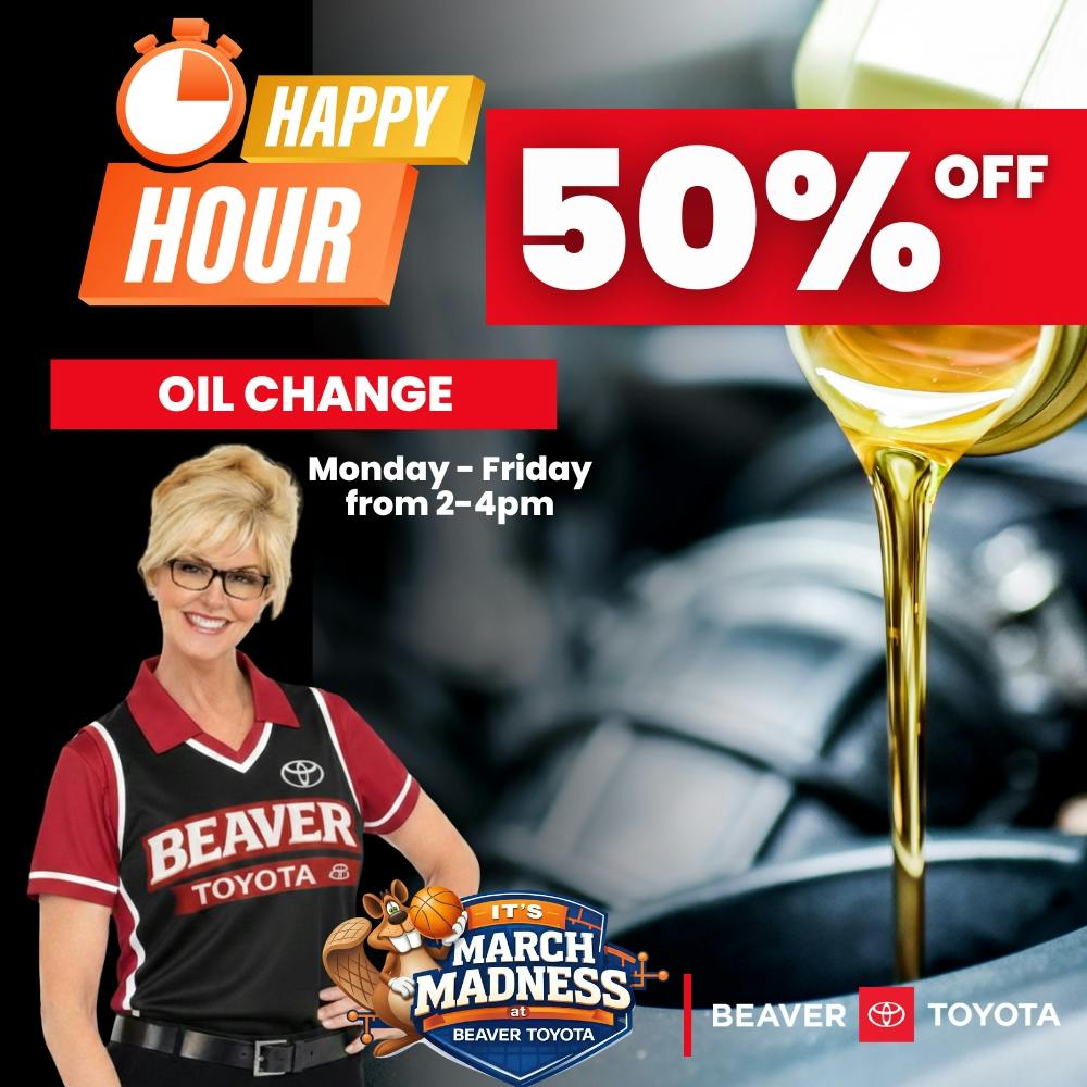 Happy Hour Oil change 50% off | Beaver Toyota St. Augustine
