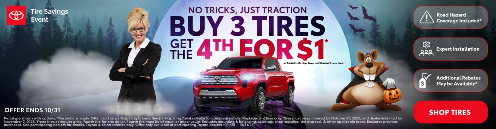 Beaver October Tire Savings Buy 3 Get 1