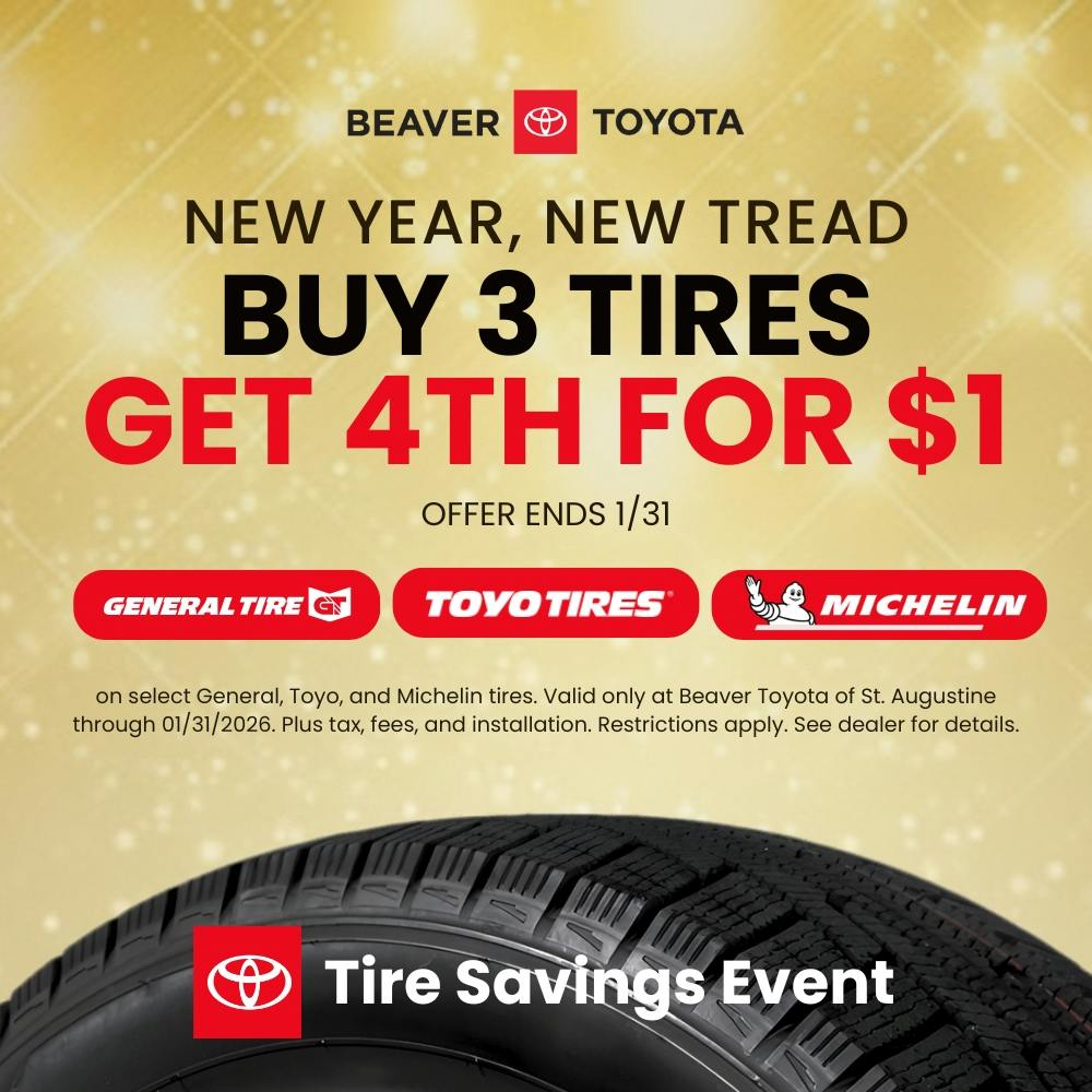 Buy 3 tires get the 4th for $1 | Beaver Toyota St. Augustine