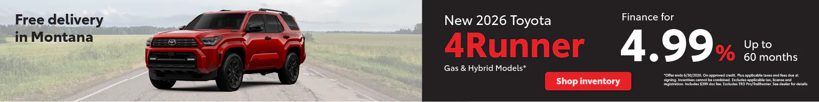 4Runner APR June | Toyota of Bozeman