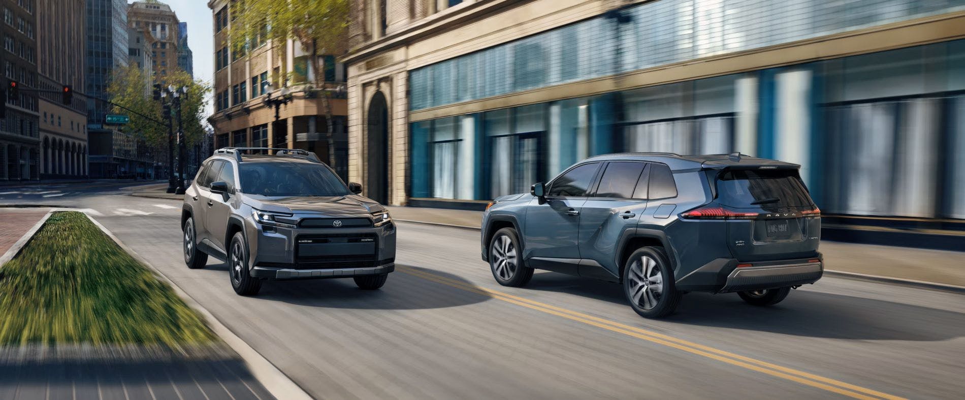 2026 RAV4 Two 2026 RAV4 SUV's driving side by side