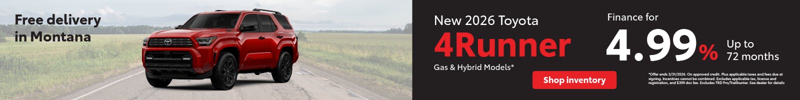 4Runner APR March | Toyota of Bozeman