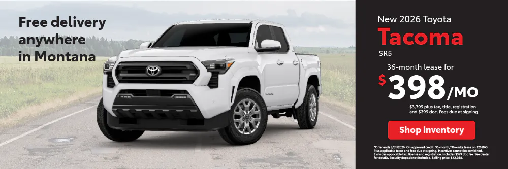 Tacoma lease August | Toyota of Bozeman
