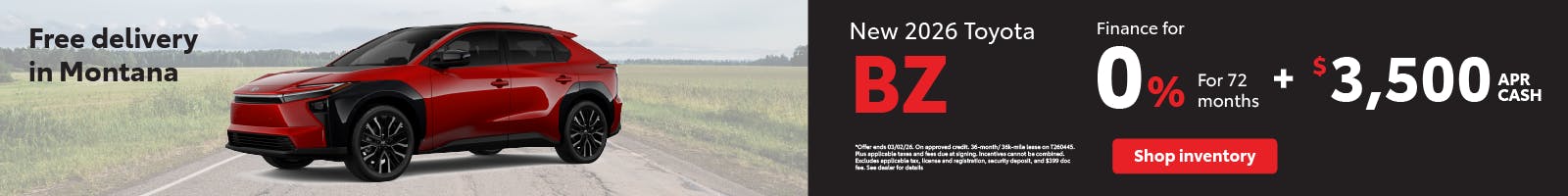 BZ offer | Toyota of Bozeman
