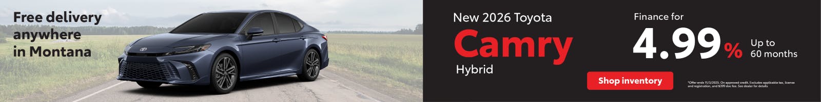 Camary APR October | Toyota of Bozeman