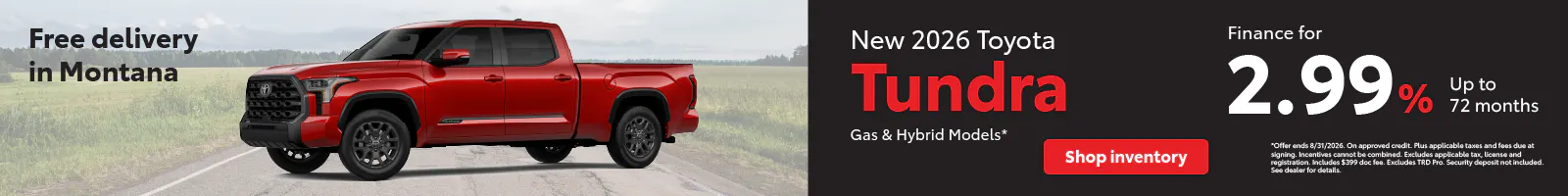 Tundra APR August | Toyota of Bozeman