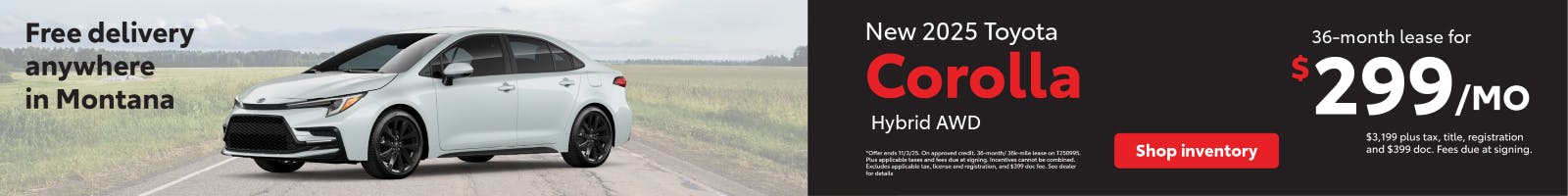 Corolla Lease October | Toyota of Bozeman