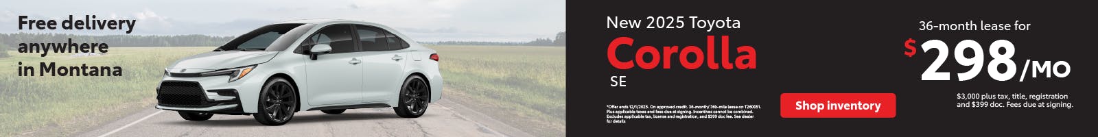 Corolla Lease November | Toyota of Bozeman
