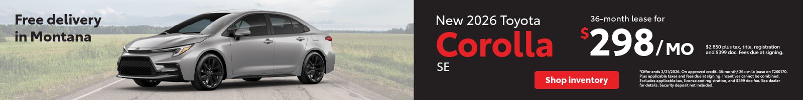 Corolla Lease March | Toyota of Bozeman