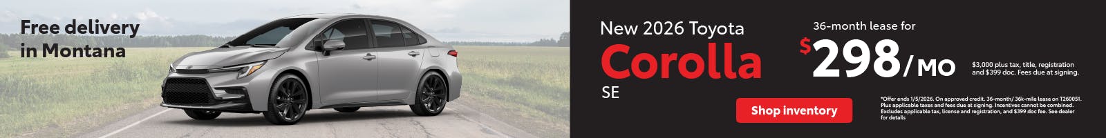Corolla Lease December | Toyota of Bozeman