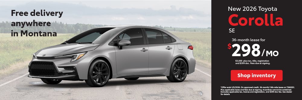 Corolla Lease December | Toyota of Bozeman