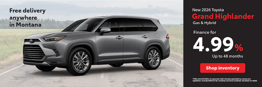 Grand Highlander APR August | Toyota of Bozeman