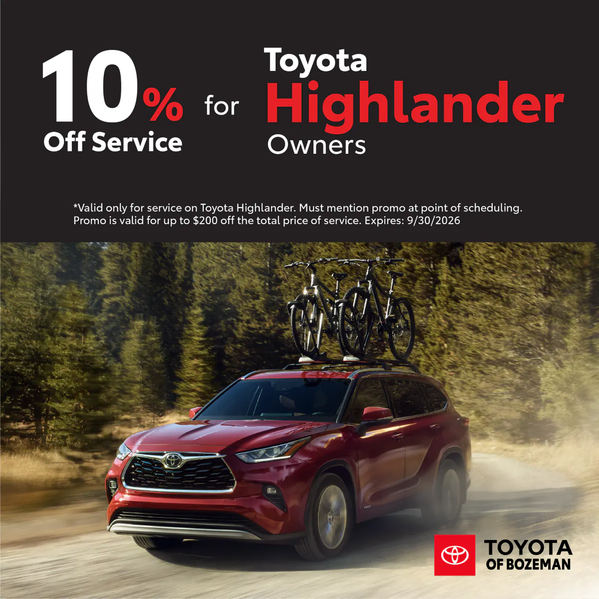 10% Off Highlander Service | Toyota of Bozeman