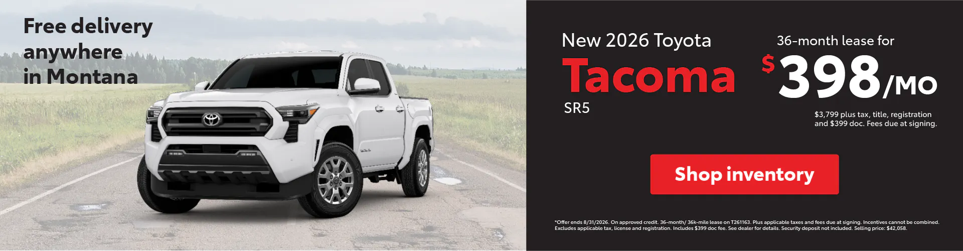 Tacoma lease August
