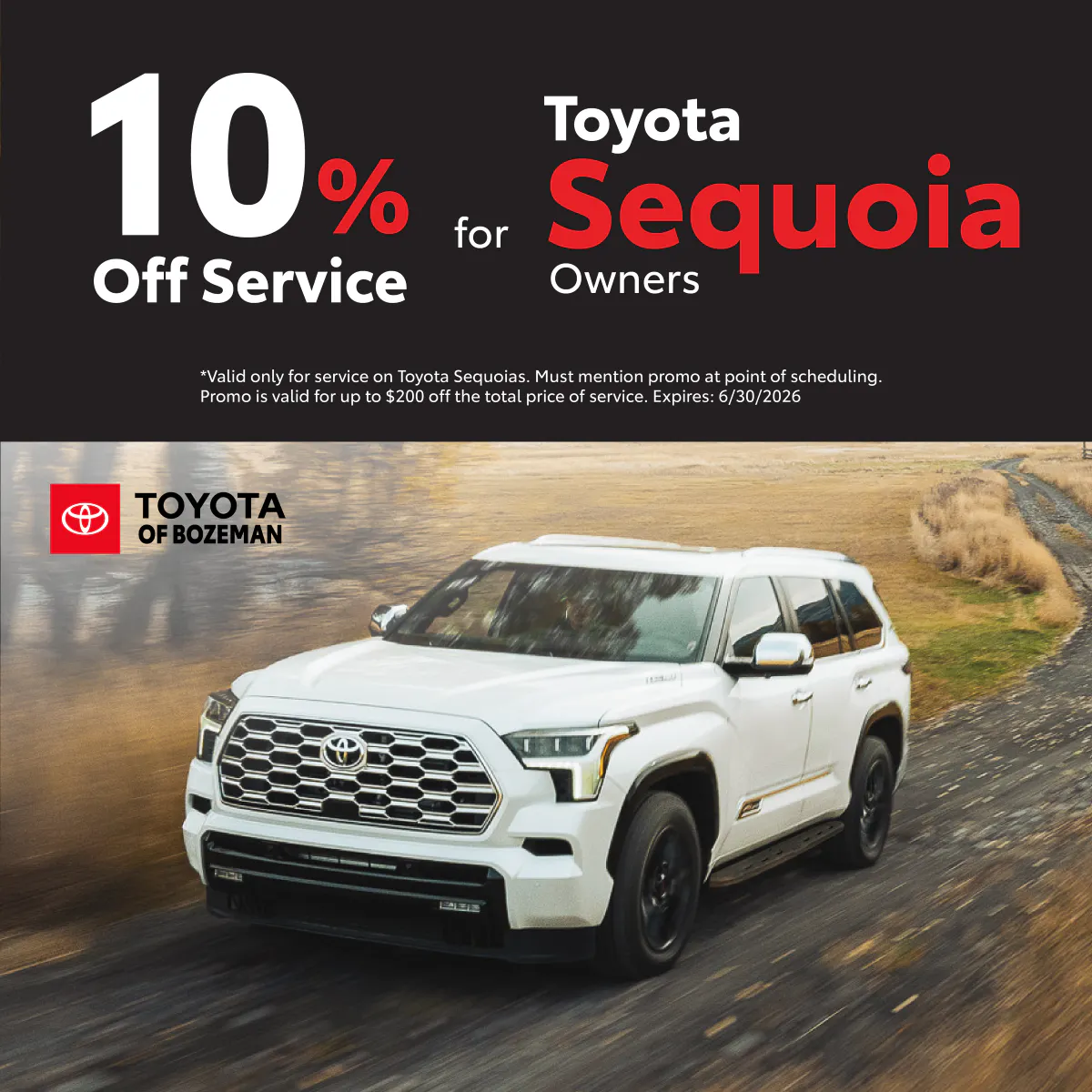 10% Off Sequoia Service | Toyota of Bozeman