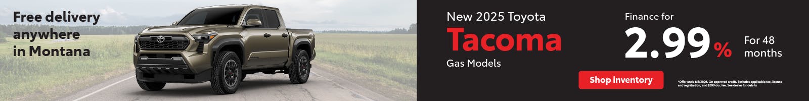 Tacoma APR December | Toyota of Bozeman