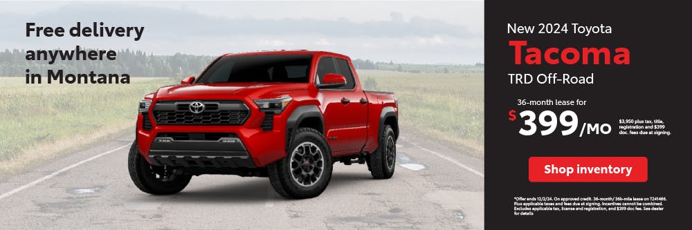 Tacoma Off-Road Lease Special | Toyota of Bozeman