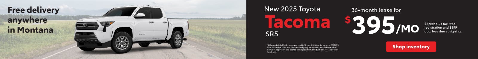 Tacoma Lease May | Toyota of Bozeman