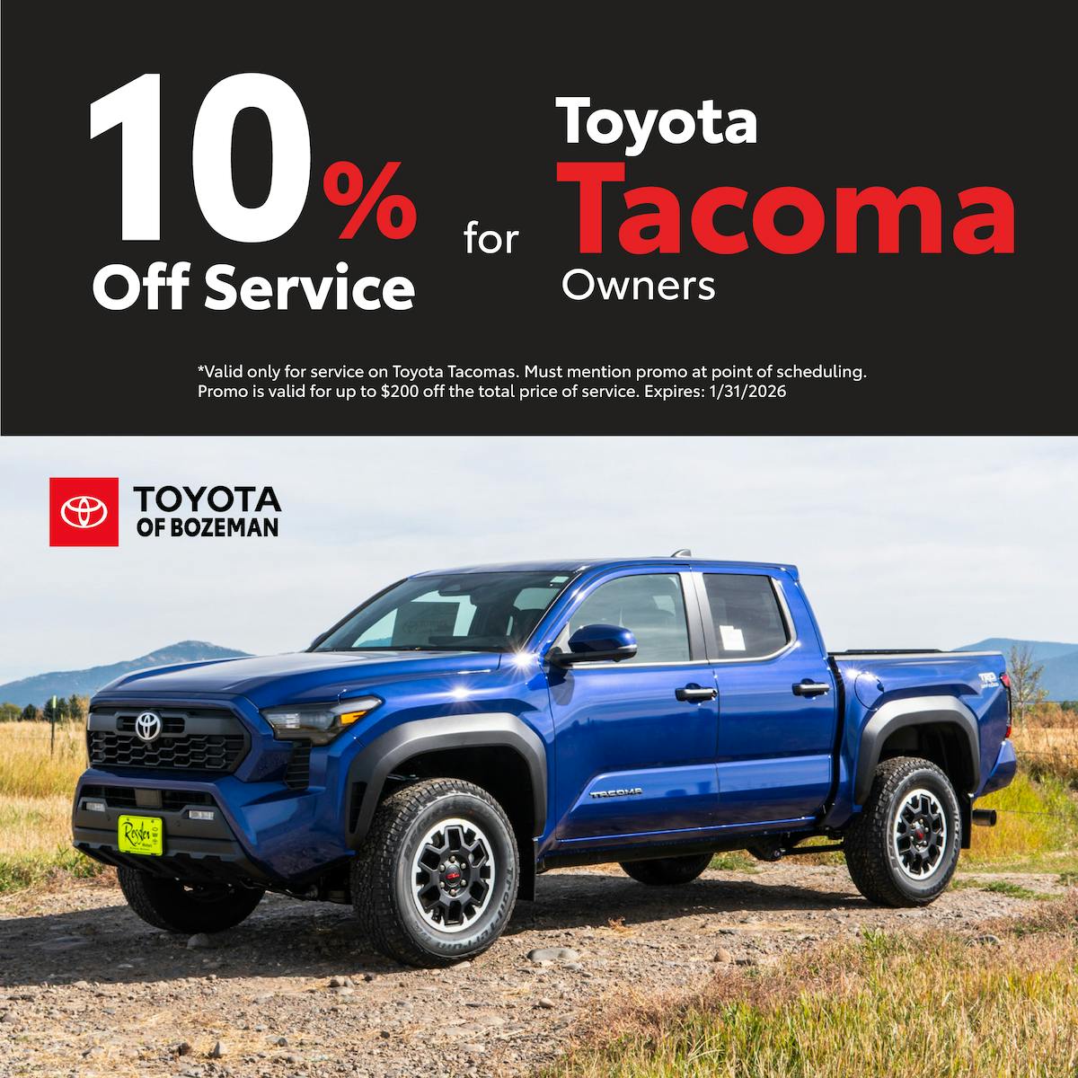 10% Off Tacoma Services | Toyota of Bozeman