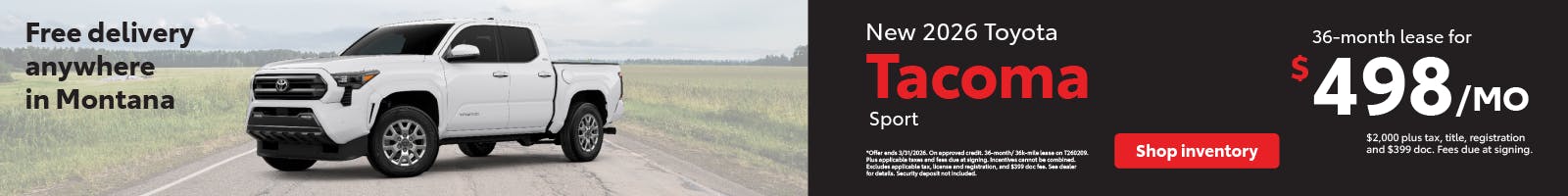 Tacoma Lease March | Toyota of Bozeman