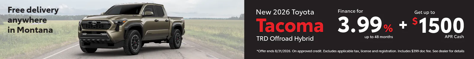 Tacoma TFS August | Toyota of Bozeman