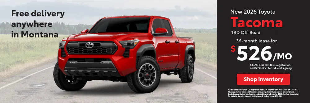 October Tacoma Lease Special | Toyota of Bozeman