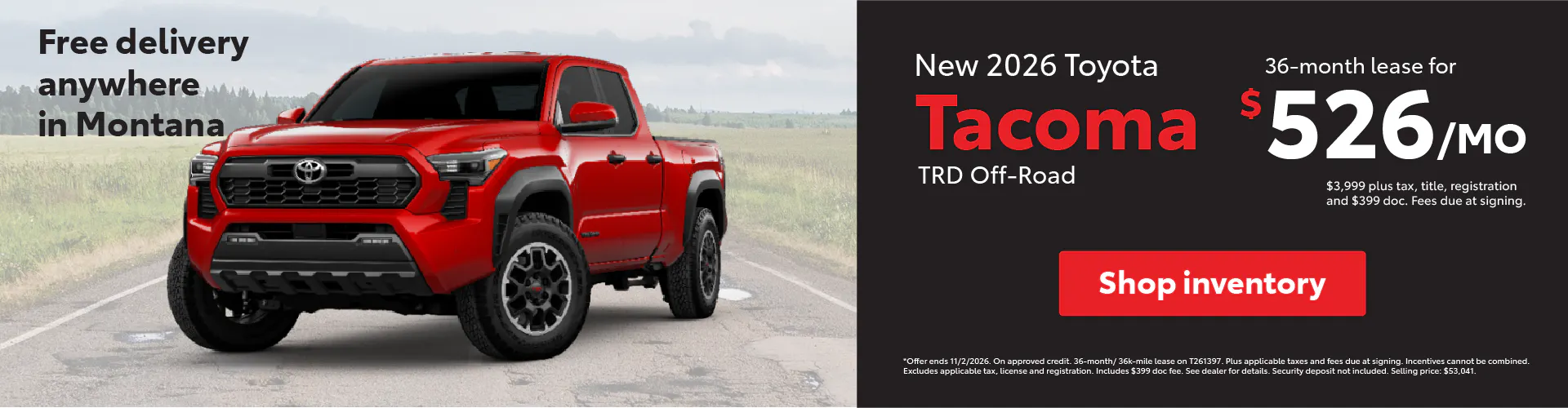 October Tacoma Lease Special