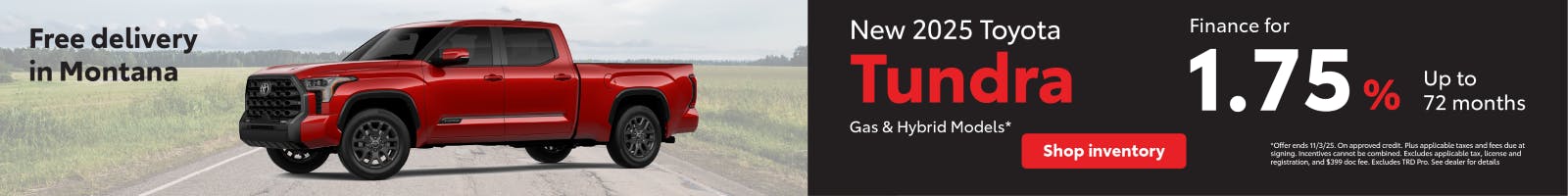 Tundra APR October | Toyota of Bozeman