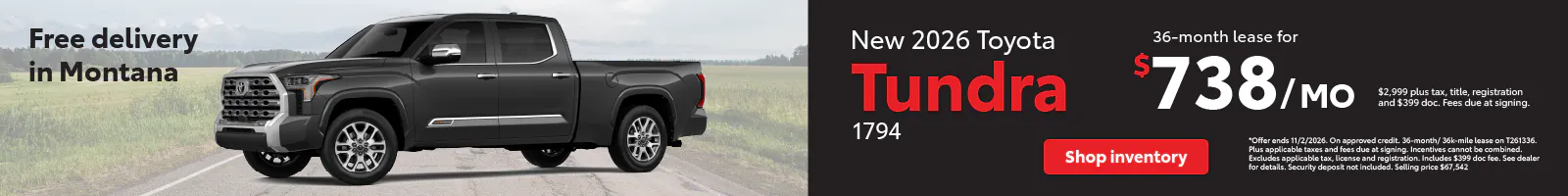 October Tundra Lease Special | Toyota of Bozeman