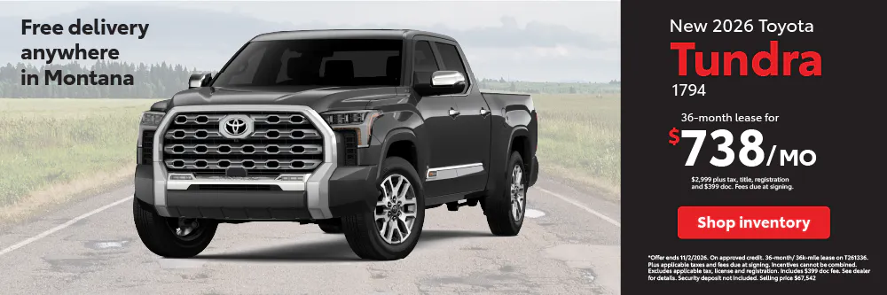 October Tundra Lease Special | Toyota of Bozeman