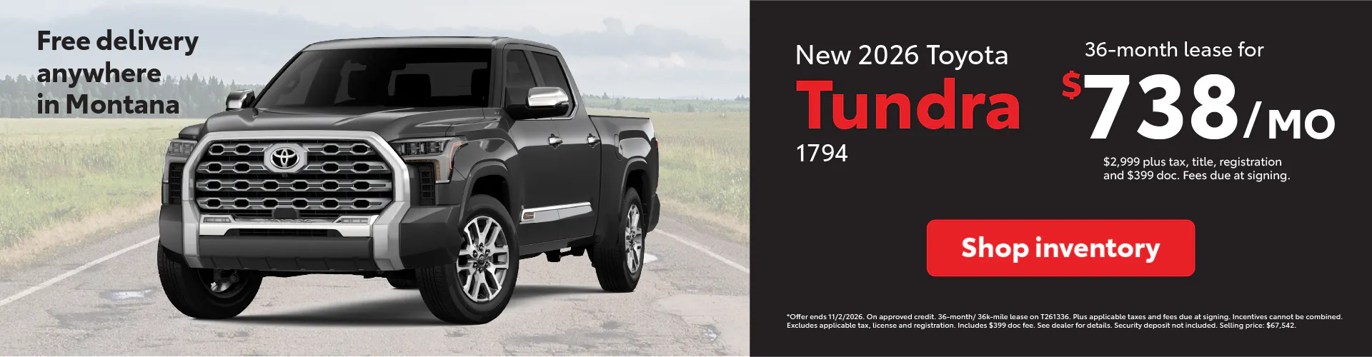October Tundra Lease Special