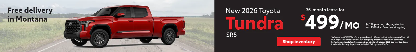 Tundra Lease September | Toyota of Bozeman