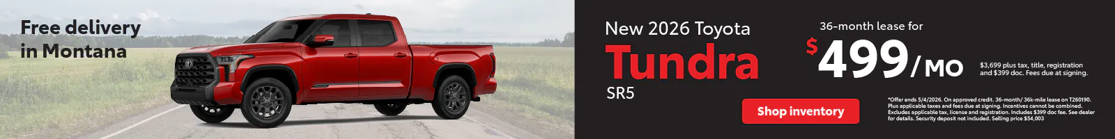 Tundra Lease May | Toyota of Bozeman