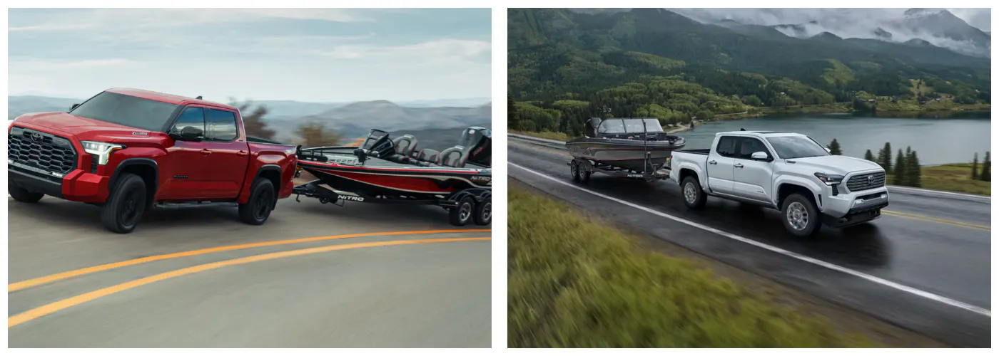Toyota Tacoma and Tundra towing small boats