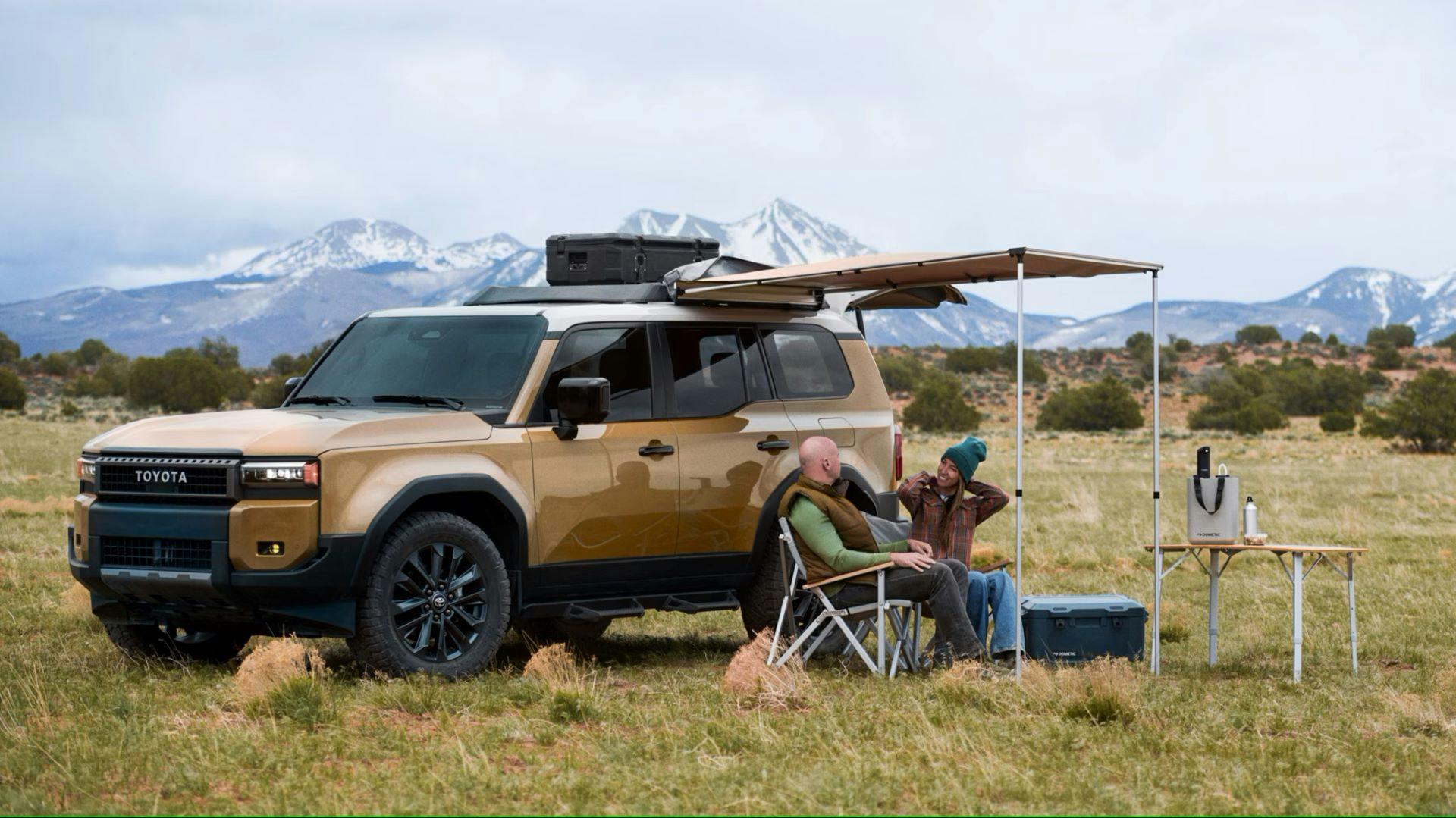 2025 Toyota Land Cruiser being used as a camp site for a couple