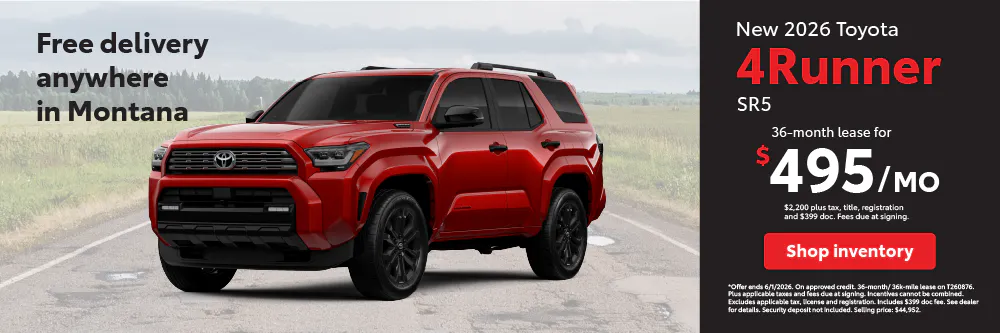 4Runner Lease May | Toyota of Bozeman