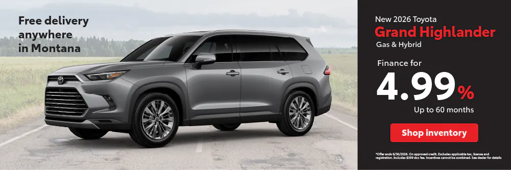 Grand Highlander APR June | Toyota of Bozeman
