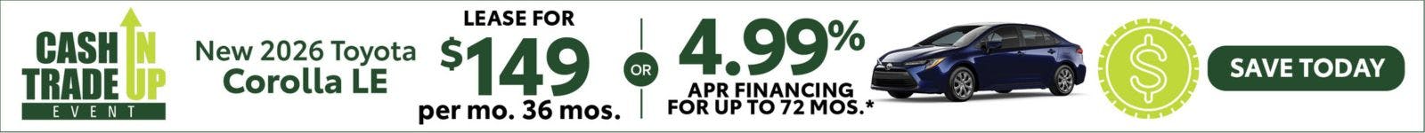 New 2026 Toyota Corolla LE