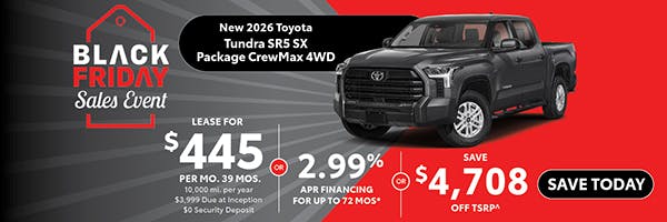New 2026 Toyota Tundra SR5 SX Package CrewMax 4WD | Canobie Lake Toyota