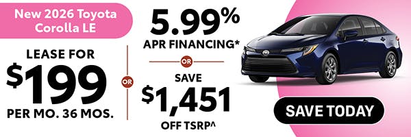 New 2026 Toyota Corolla LE | Canobie Lake Toyota